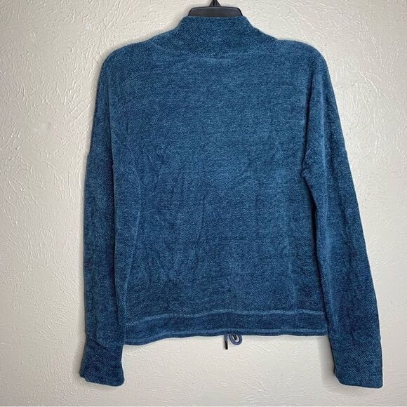 Zyia drawstring pocket mock sweatshirt teal - Picture 7 of 11